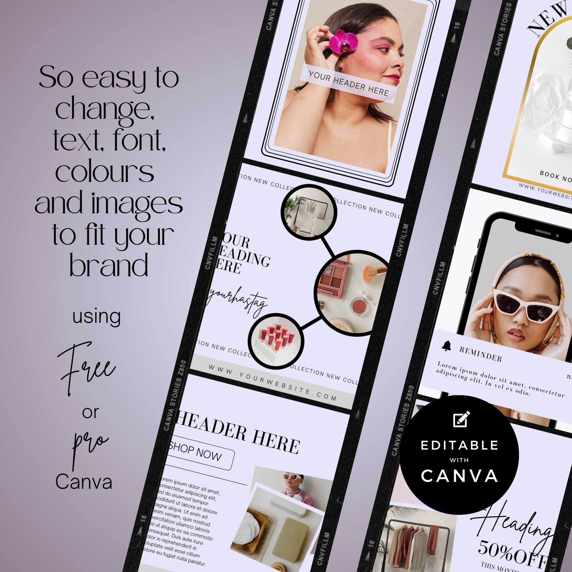 Beauty Industry Social Media Templates