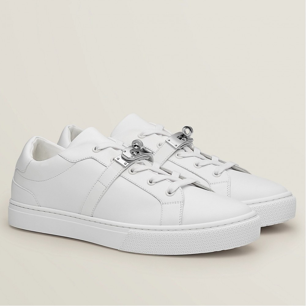 Hermes Men's Day Sneakers in White Leather HERMESHS5377