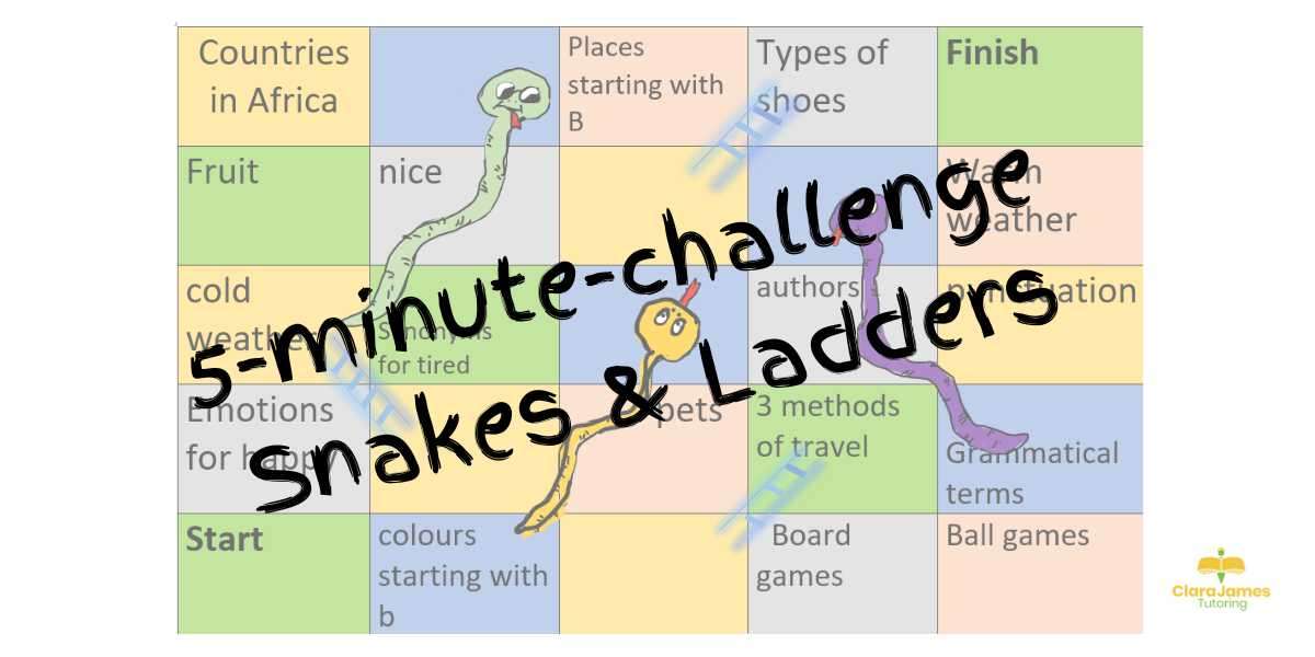 The 5-minute challenge Snakes & ladders game
